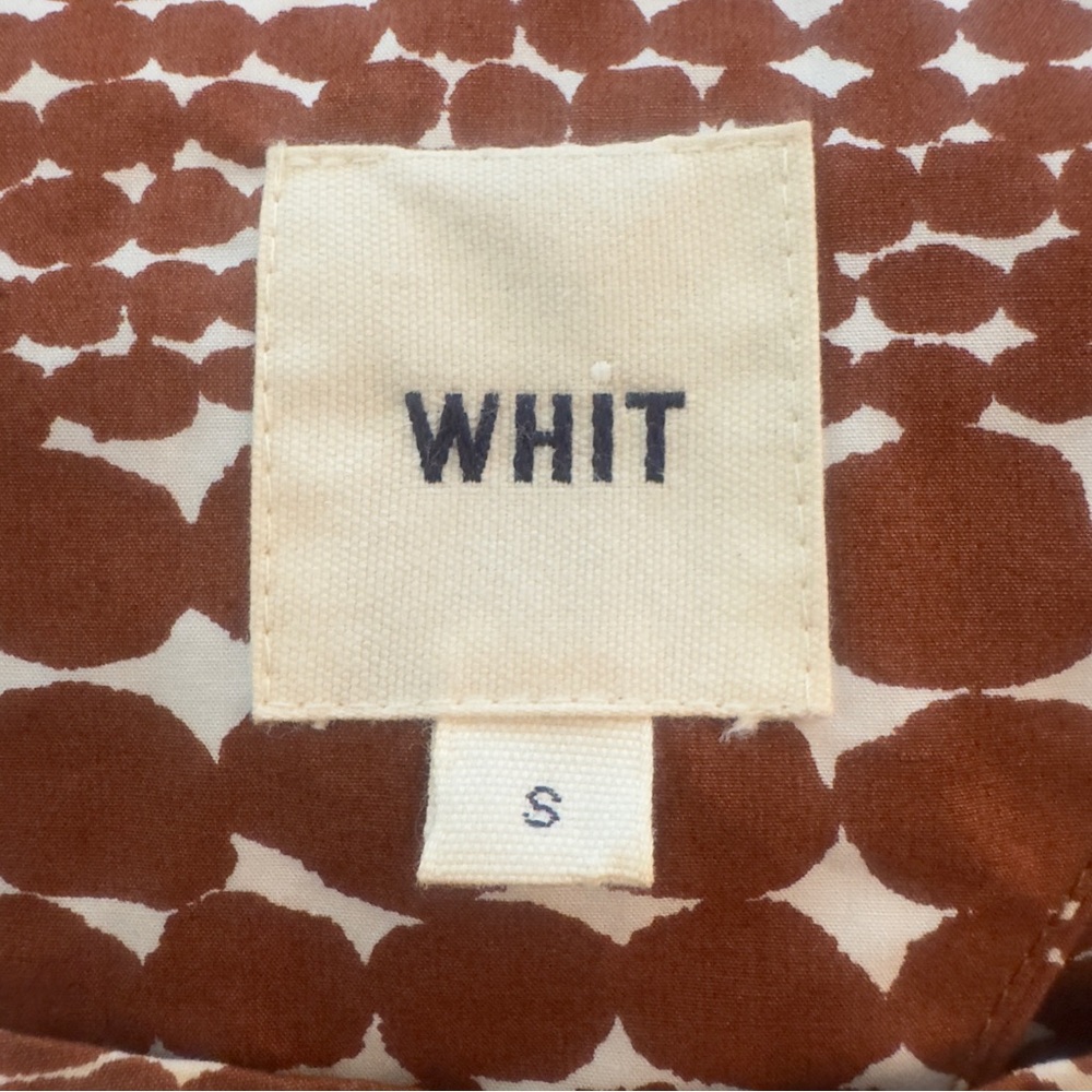 WHIT Anthropologie Geometric Open Back Cotton‎ Poplin Midi Dress Small - Picture 5 of 6